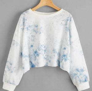 Tie Dye Oversized Shoulder Sweatshirt